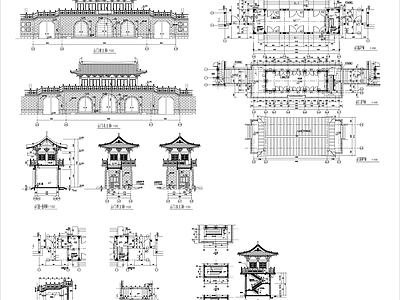 仿古城门建筑 施工图