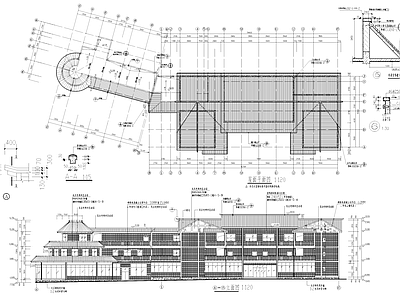 银江农场民居式度假村招待所酒店建筑 施工图