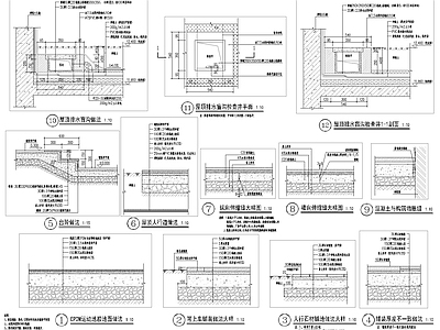 地面通用做法与屋顶排水盲沟 施工图