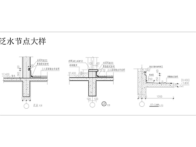 女儿墙泛水防水做法 施工图 墙面通用节点