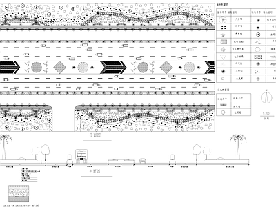 城市道路景观植物绿化 施工图