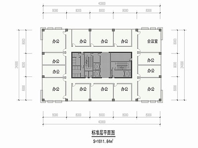 高层办公楼塔楼 平面图