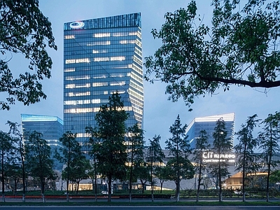 街景 窗外景 黄昏 环境
