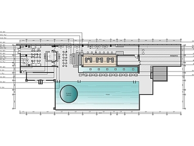 游泳池酒吧休闲娱乐室内 施工图