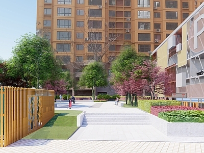 城市更新广场 社区口袋公园 立体停车场