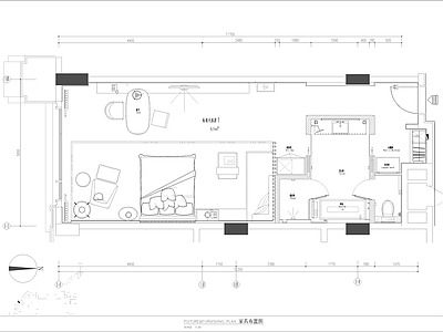 标准大床房室内 施工图 客房