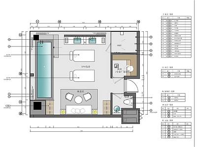 60㎡SPA美容包房室内 施工图
