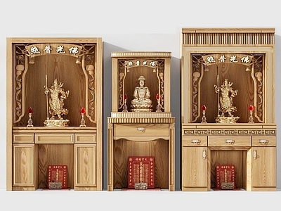 新中式关公佛龛佛像 佛像神龛 关二爷雕塑佛像1