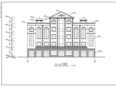 四层框架办公楼建筑 施工图