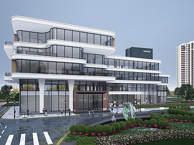 现代多层商业建筑 商业综合体