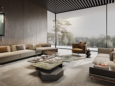 Minotti 米洛提客厅现代沙发组合