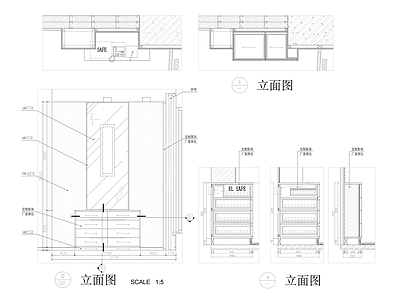 酒店靠墙柜详图 柜类 家具节点详图