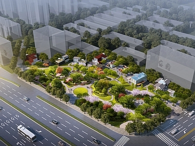 现代口袋公园 绿地公园