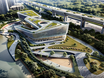 现代展览馆建筑 艺术中心