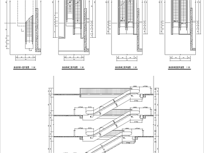 商场电动扶梯节点详图 施工图
