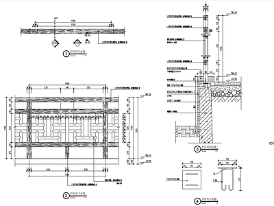 中式木栏杆详图 施工图