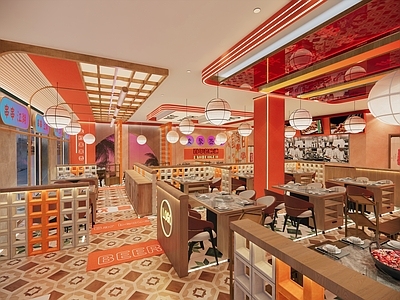 现代露营风格火锅店