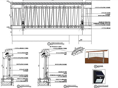 不锈钢发光栏杆详图 施工图
