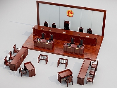 中式法庭审判厅桌椅组合