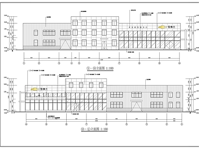 雪佛兰4S店建筑 施工图 展销厅