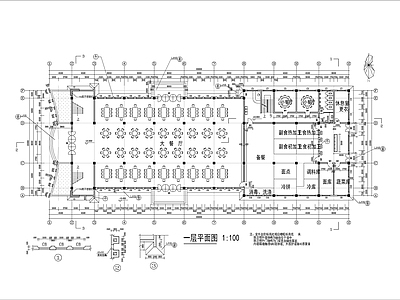 厂职工餐厅建建筑 施工图 食堂建筑