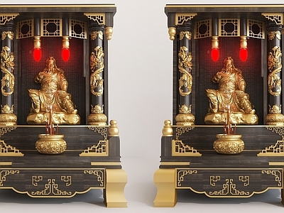 中式关公佛像 神龛 佛龛 关二爷雕塑