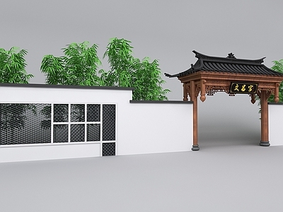 中式大门 景区大 花 景区入口