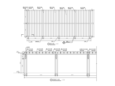 景观廊架详图 施工图