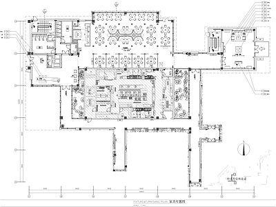 中餐厅大堂室内 施工图