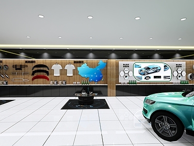 现代汽车4S店展厅 配件墙 新能源