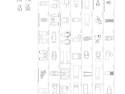 美容美发店平立面 图库 平面图块