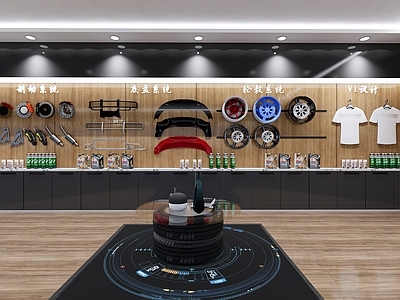 现代汽车店 配件墙 零部件