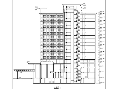 现代风格旅馆设计建筑 施工图