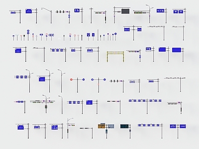 道路标牌 红绿灯 道路指示牌