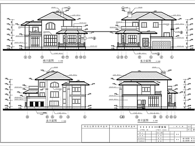 三层精品别墅建筑施工图