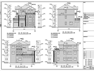 三层简欧风格自建房建筑施工图