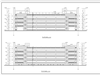 四层智慧停车楼建筑施工图纸 停车楼
