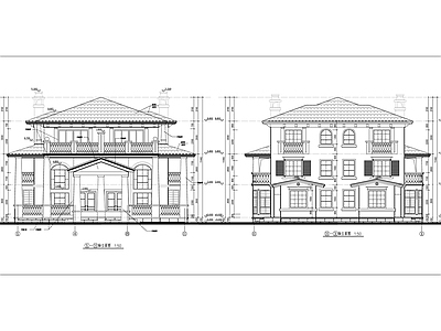 双拼别墅建筑施工图