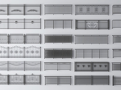 现代栏杆 铁艺栅栏 铁艺