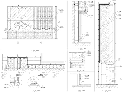 大堂背景墙造型节点大样图