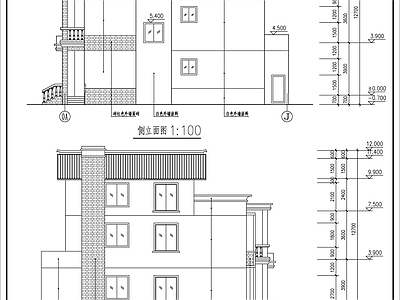 现代乡村自建房建筑施工图 施工图