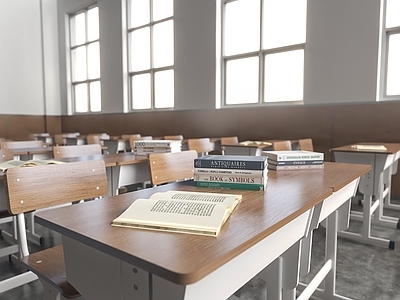 现代学校教室 教室课桌椅组合
