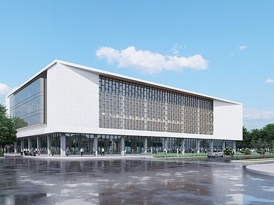 现代风格学校图书馆 展览馆