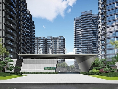 现代小区入口大门