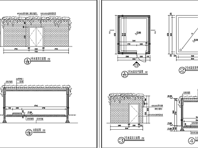 现代机房 建筑水泵房 详图施工图