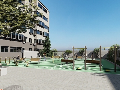 现代小区景观 运动健身区