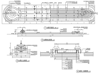 简欧跌水水景大样详图 施工图