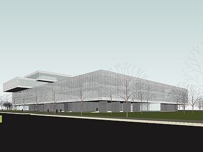 现代风格展览馆建筑