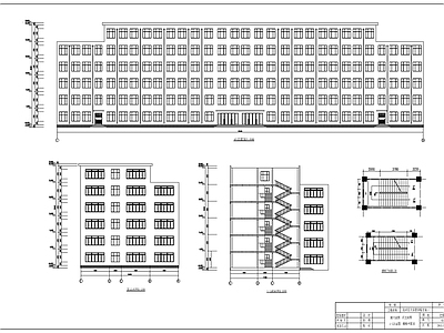 六层大学教学楼建筑 施工图