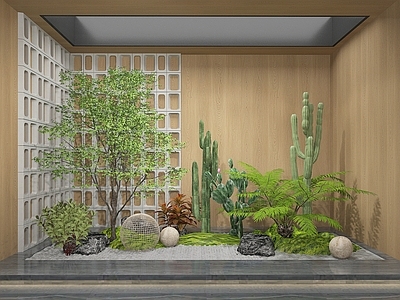 现代景观造景 植物组合 植物堆 天井 小品